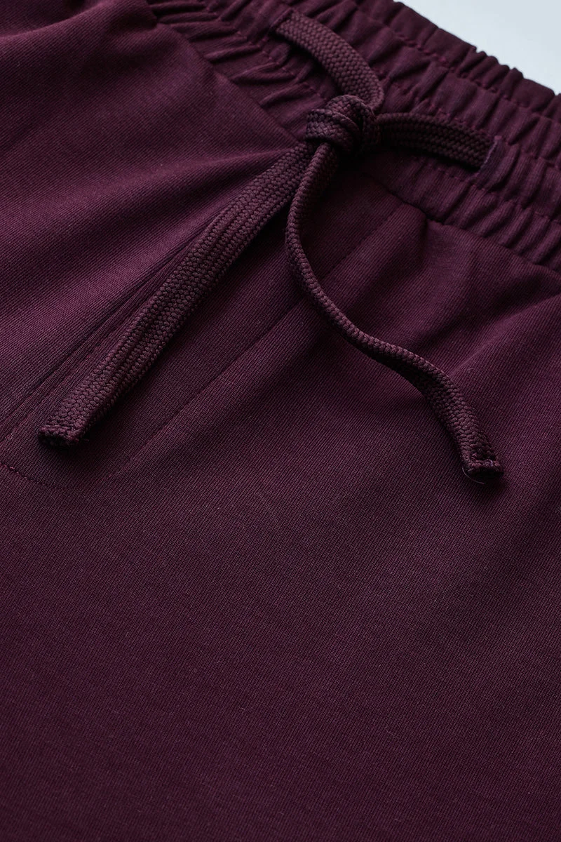 SNITCH Maroon Core Lab Knit Wide Leg Pants for Men | Best Price UAE